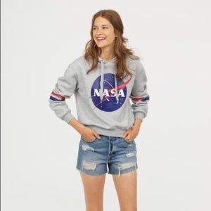 NASA printed hoodie hooded shirt